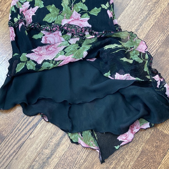 Betsy Johnson spaghetti strap asymmetrical floral 90s 00s Y2K Rory Gilmore Girls - Picture 8 of 12